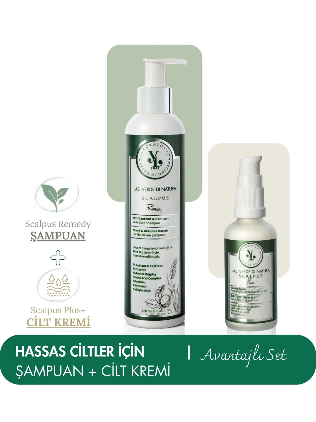 Ürün görseli: SCALPUS HASSAS SET  Şampuan + Yüz&Vücut Kremi