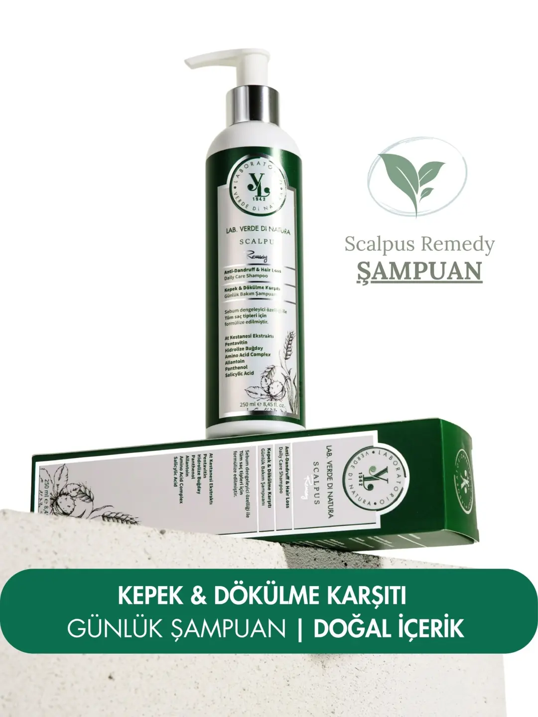 Ürün görseli: SCALPUS REMEDY Kepek & Dökülmeye Eğilimli Saç Derisi Şampuanı