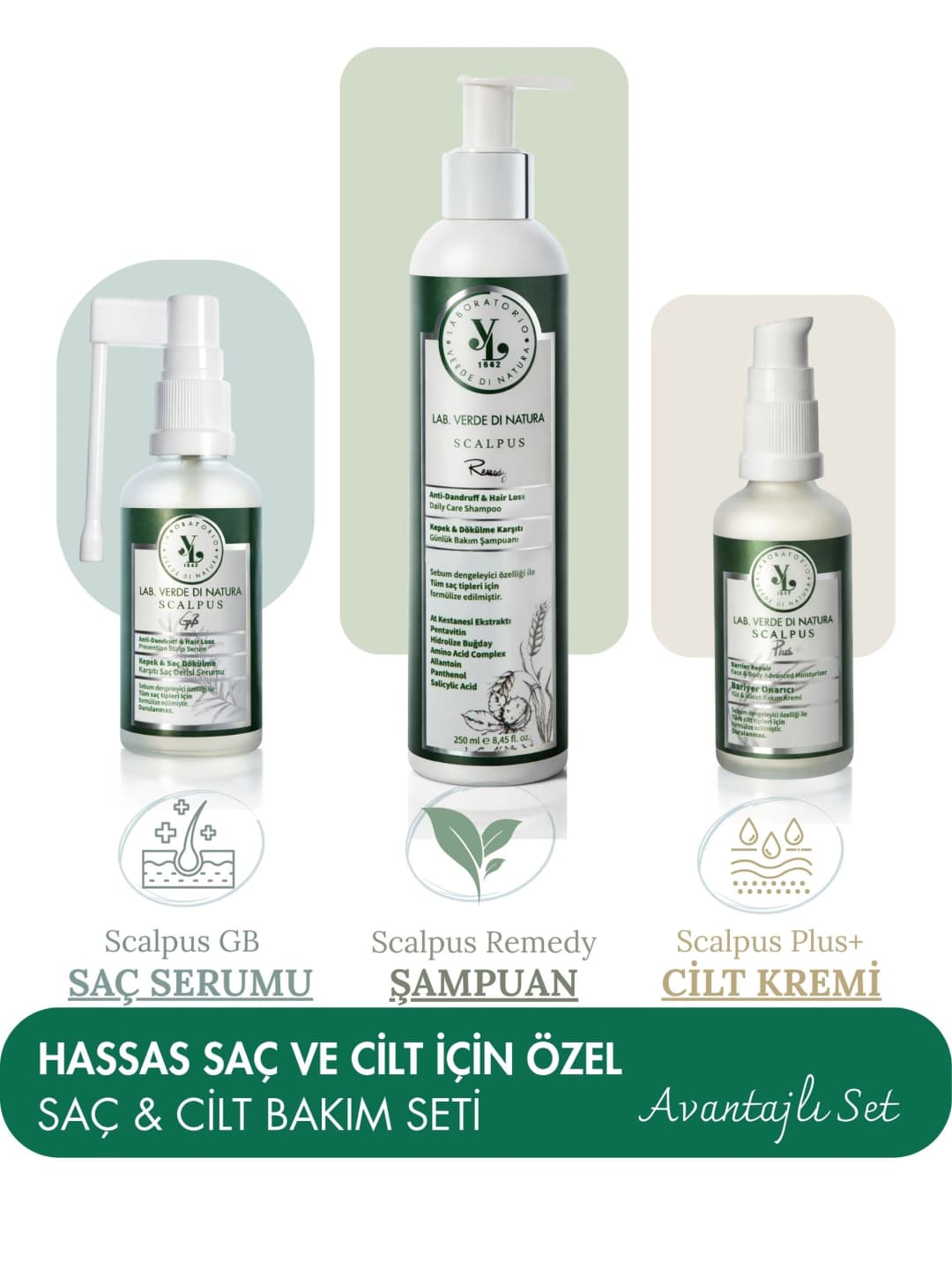 Ürün görseli: SCALPUS TAM BAKIM  Şampuan + Serum + Krem